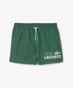 Lacoste Badebekleidung>Herren Schnelltrocknende Badehosen Mit Integriertem Futter Khaki Grun Kx5