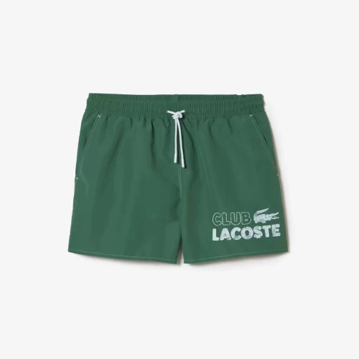 Lacoste Badebekleidung>Herren Schnelltrocknende Badehosen Mit Integriertem Futter Khaki Grun Kx5