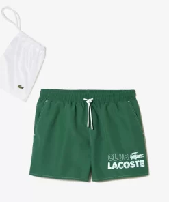 Lacoste Badebekleidung>Herren Schnelltrocknende Badehosen Mit Integriertem Futter Khaki Grun Kx5