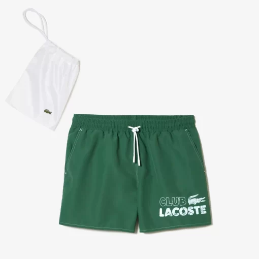 Lacoste Badebekleidung>Herren Schnelltrocknende Badehosen Mit Integriertem Futter Khaki Grun Kx5