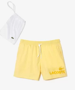 Lacoste Badebekleidung>Herren Schnelltrocknende Badehosen Mit Integriertem Futter Gelb 107