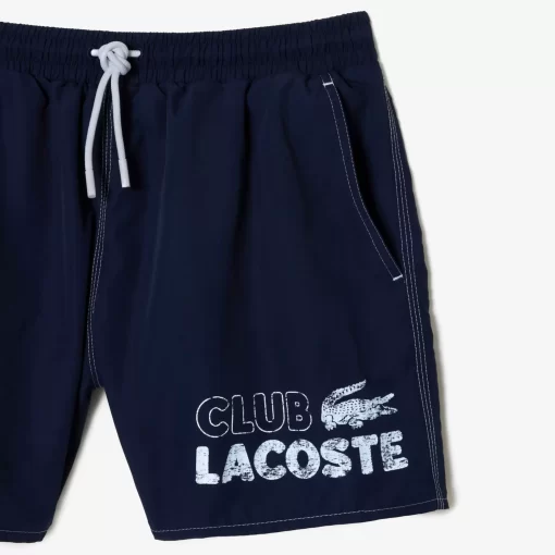 Lacoste Badebekleidung>Herren Schnelltrocknende Badehosen Mit Integriertem Futter Navy Blau 166