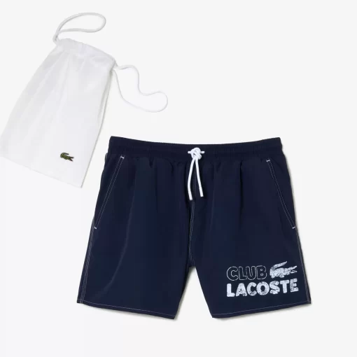 Lacoste Badebekleidung>Herren Schnelltrocknende Badehosen Mit Integriertem Futter Navy Blau 166