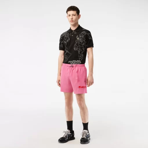 Lacoste Badebekleidung>Herren Schnelltrocknende Badehosen Mit Logostreifen Reseda Rosa 2R3