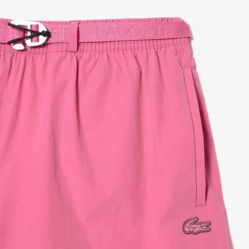 Lacoste Badebekleidung>Herren Schnelltrocknende Badehosen Mit Logostreifen Reseda Rosa 2R3