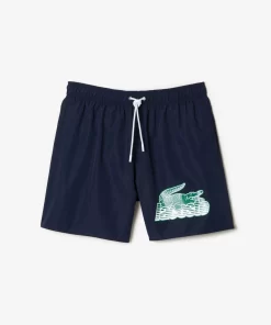 Lacoste Badebekleidung>Herren Schnelltrocknende Badehosen Mit Reisetasche Navy Blau 166