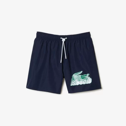 Lacoste Badebekleidung>Herren Schnelltrocknende Badehosen Mit Reisetasche Navy Blau 166