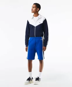 Lacoste Hosen & Shorts>Herren Shorts Aus Aufgerautem Fleece Mit Colourblock Blau / Navy Blau / Weis Cjl