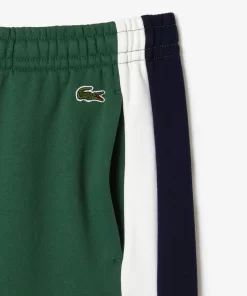 Lacoste Hosen & Shorts>Herren Shorts Aus Aufgerautem Fleece Mit Colourblock Grun / Navy Blau / Weis Wn7