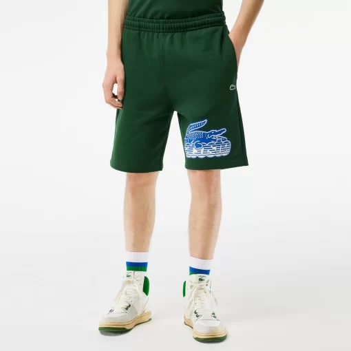 Lacoste Hosen & Shorts>Herren Shorts Aus Ungerautem Baumwoll-Fleece Grun 132