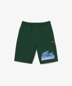 Lacoste Hosen & Shorts>Herren Shorts Aus Ungerautem Baumwoll-Fleece Grun 132