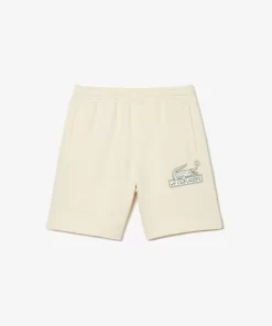 Lacoste Hosen & Shorts>Herren Shorts Aus Ungerautem Bio-Baumwoll-Fleece Creme Xfj