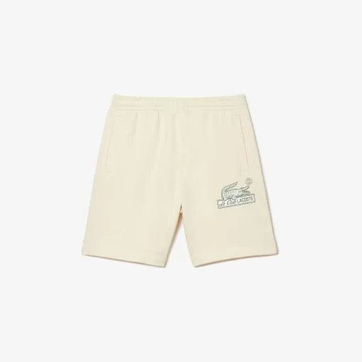 Lacoste Hosen & Shorts>Herren Shorts Aus Ungerautem Bio-Baumwoll-Fleece Creme Xfj