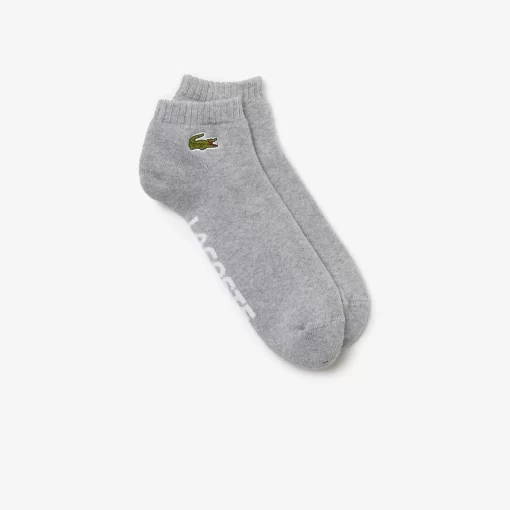 Lacoste Sportbekleidung>Herren Sport Baumwollsocken Aus Stretch-Baumwolle Mit Logo Heidekraut Grau / Weis Mtg