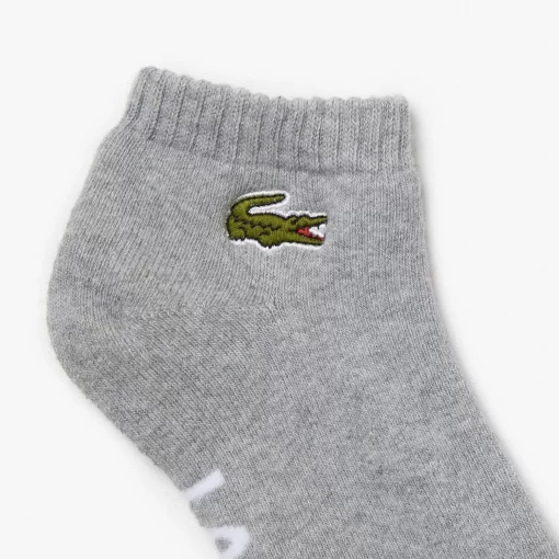 Lacoste Sportbekleidung>Herren Sport Baumwollsocken Aus Stretch-Baumwolle Mit Logo Heidekraut Grau / Weis Mtg