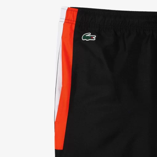 Lacoste Sportbekleidung>Herren Sport French Capsule Trainingshose Schwarz / Weis / Orange Lji