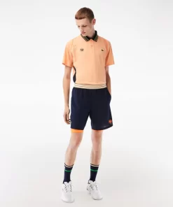 Lacoste Tennis>Herren Sport French Open Edition Shorts Navy Blau / Orange 7Yd