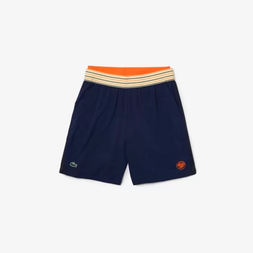 Lacoste Tennis>Herren Sport French Open Edition Shorts Navy Blau / Orange 7Yd