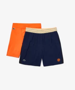 Lacoste Tennis>Herren Sport French Open Edition Shorts Navy Blau / Orange 7Yd