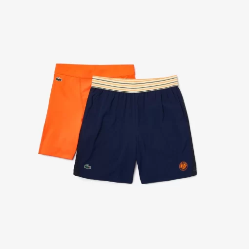 Lacoste Tennis>Herren Sport French Open Edition Shorts Navy Blau / Orange 7Yd