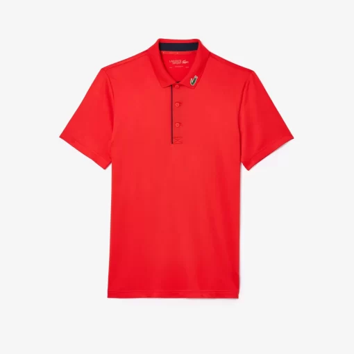 Lacoste Golf>Herren Sport Golf-Poloshirt Aus Jersey Rot / Navy Blau Sh3