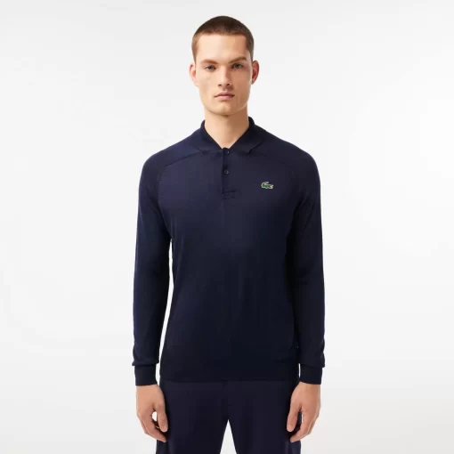 Lacoste Golf>Herren Sport Golf-Sweater Aus Wolle Navy Blau 166