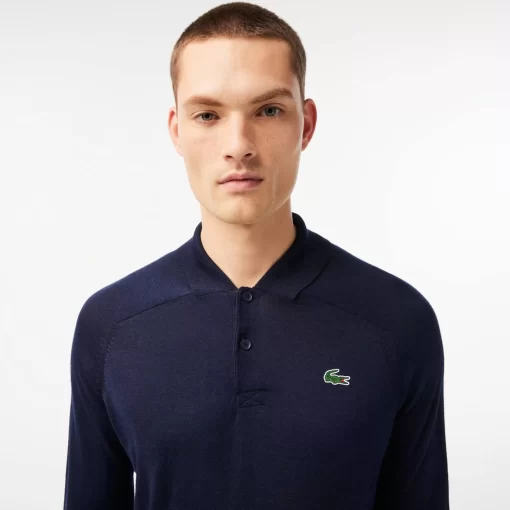 Lacoste Golf>Herren Sport Golf-Sweater Aus Wolle Navy Blau 166