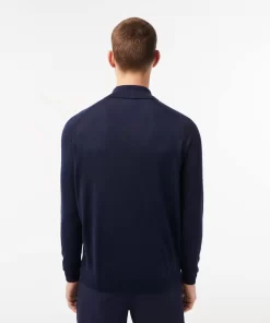 Lacoste Golf>Herren Sport Golf-Sweater Aus Wolle Navy Blau 166