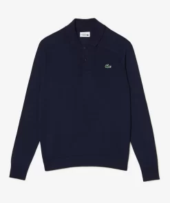 Lacoste Golf>Herren Sport Golf-Sweater Aus Wolle Navy Blau 166