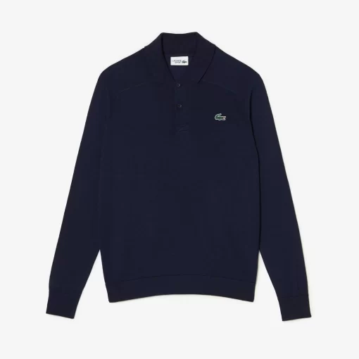 Lacoste Golf>Herren Sport Golf-Sweater Aus Wolle Navy Blau 166