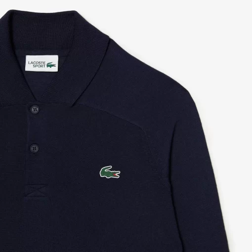 Lacoste Golf>Herren Sport Golf-Sweater Aus Wolle Navy Blau 166