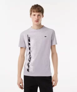 Lacoste Sportbekleidung>Herren Sport T-Shirt Mit Kontrastlogo Heidekraut Grau Cca