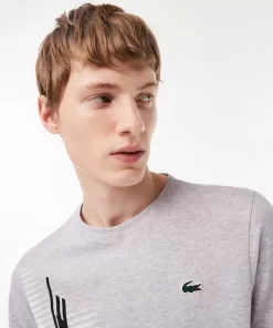 Lacoste Sportbekleidung>Herren Sport T-Shirt Mit Kontrastlogo Heidekraut Grau Cca