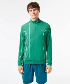 Lacoste Tennis>Herren Sport X Novak Djokovic Jacke Grun / Weis Faf