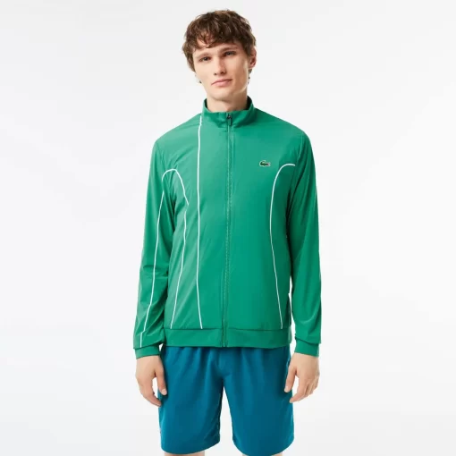 Lacoste Tennis>Herren Sport X Novak Djokovic Jacke Grun / Weis Faf