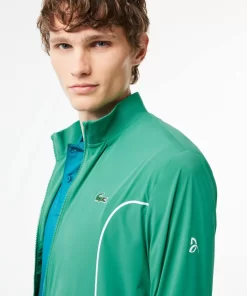 Lacoste Tennis>Herren Sport X Novak Djokovic Jacke Grun / Weis Faf