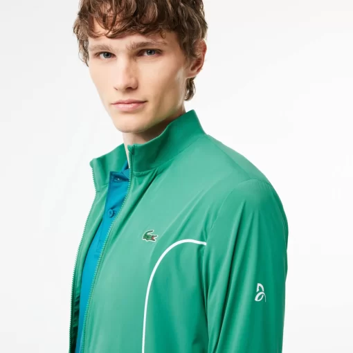 Lacoste Tennis>Herren Sport X Novak Djokovic Jacke Grun / Weis Faf