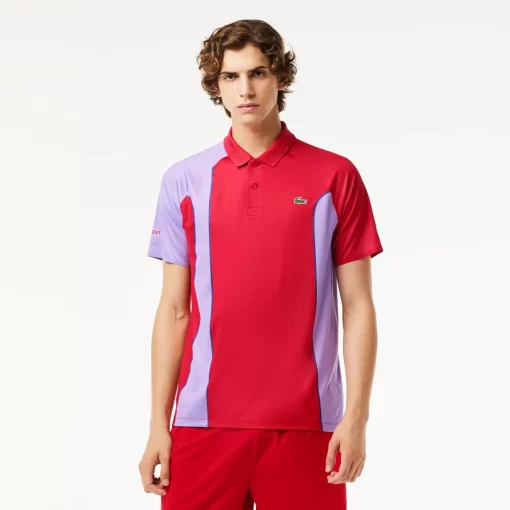 Lacoste Tennis>Herren Sport X Novak Djokovic Poloshirt Rot / Lila Y01