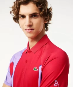 Lacoste Tennis>Herren Sport X Novak Djokovic Poloshirt Rot / Lila Y01