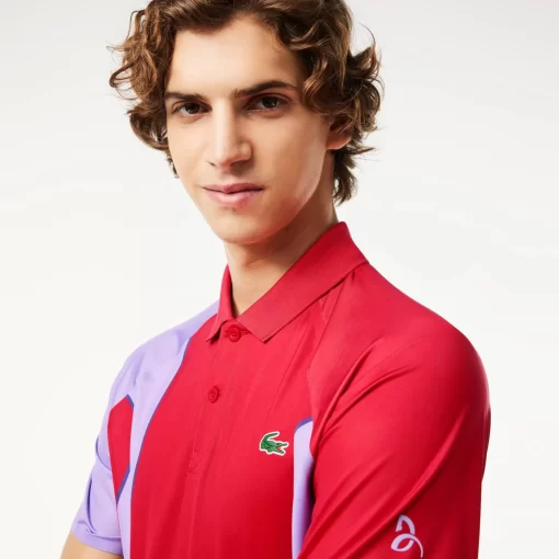 Lacoste Tennis>Herren Sport X Novak Djokovic Poloshirt Rot / Lila Y01