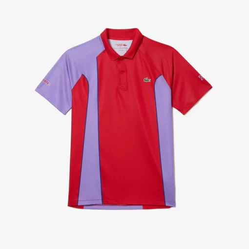 Lacoste Tennis>Herren Sport X Novak Djokovic Poloshirt Rot / Lila Y01