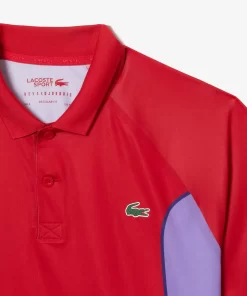 Lacoste Tennis>Herren Sport X Novak Djokovic Poloshirt Rot / Lila Y01