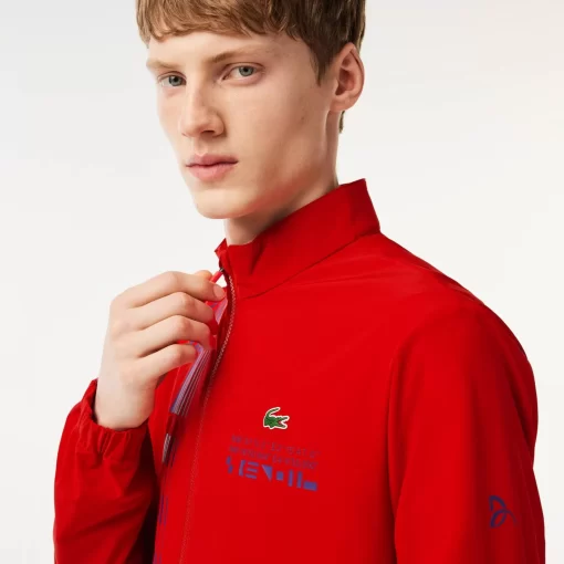 Lacoste Tennis>Herren Sport X Novak Djokovic Trainingsjacke Rot / Lila Trf