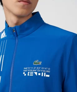 Lacoste Tennis>Herren Sport X Novak Djokovic Trainingsjacke Blau / Weis Lux