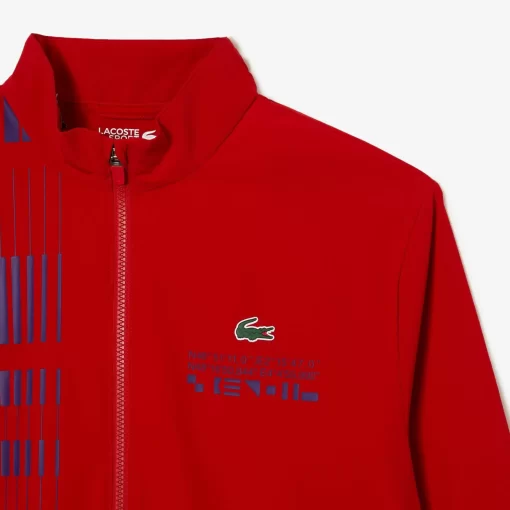 Lacoste Tennis>Herren Sport X Novak Djokovic Trainingsjacke Rot / Lila Trf