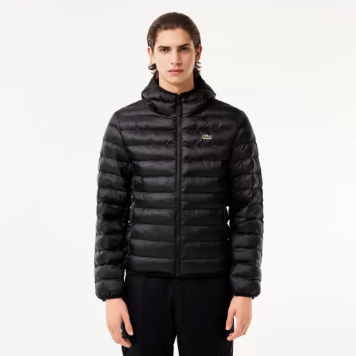 Lacoste Jacken & Mäntel>Herren Steppjacke Mit Kapuze Schwarz 031