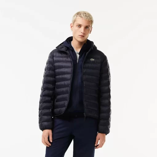 Lacoste Jacken & Mäntel>Herren Steppjacke Mit Kapuze Navy Blau Hde