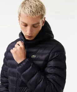 Lacoste Jacken & Mäntel>Herren Steppjacke Mit Kapuze Navy Blau Hde