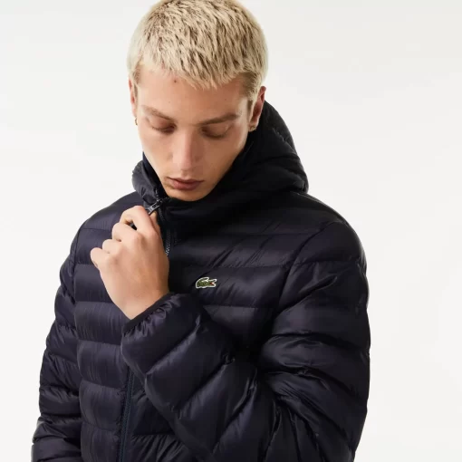 Lacoste Jacken & Mäntel>Herren Steppjacke Mit Kapuze Navy Blau Hde