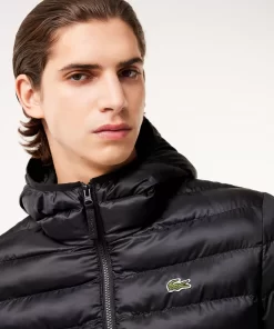 Lacoste Jacken & Mäntel>Herren Steppjacke Mit Kapuze Schwarz 031